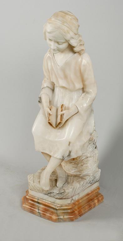 SKULPTUR, alabaster, sannolikt Italien, 1800-/1900-tal.