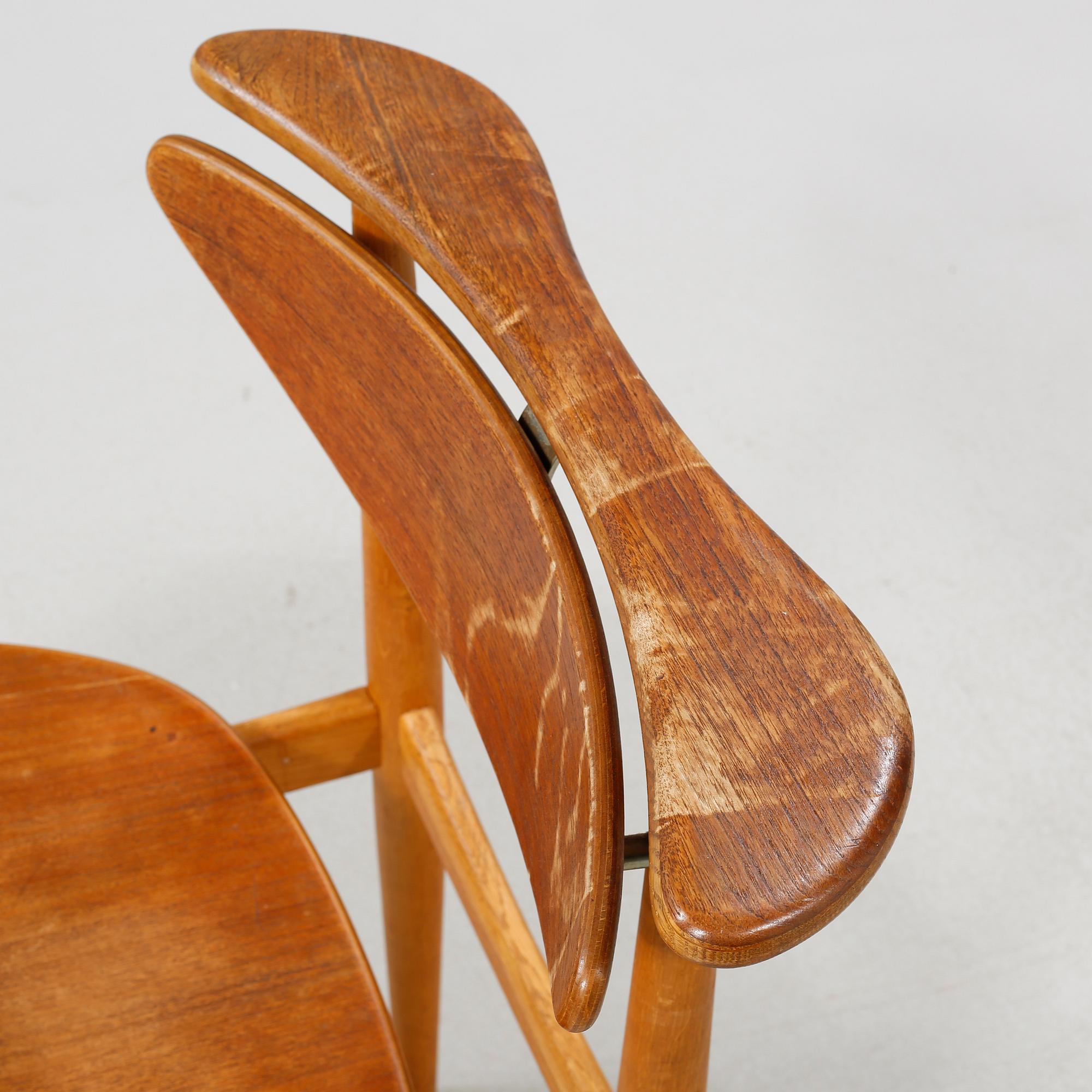 One chair designed by Finn Juhl in 1953, made by Bovirke.