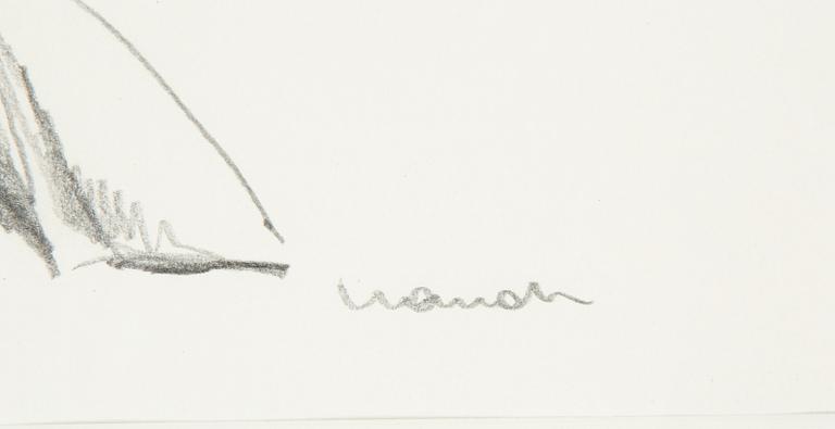 Peter Mandl, a pencil drawing, signed.