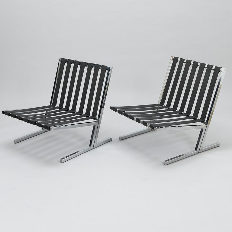 TOIVO KORHONEN and ESKO PAJAMIES, A pair of 1960s easy chairs, model TU-640, 'Seta Palatuoli', for Merva, Finland.