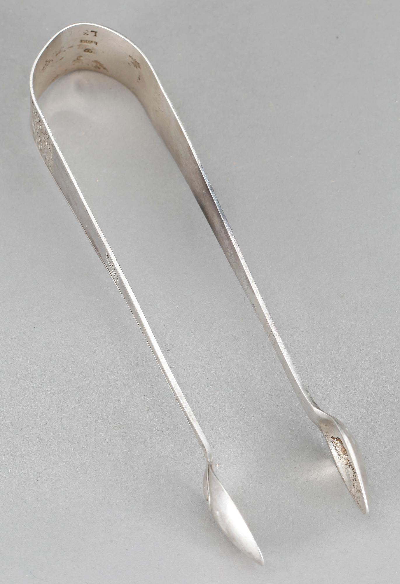 SOCKERTÅNG, silver, Pehr Olof Bäckström, Gävle 1817. Vikt ca 33 gram.