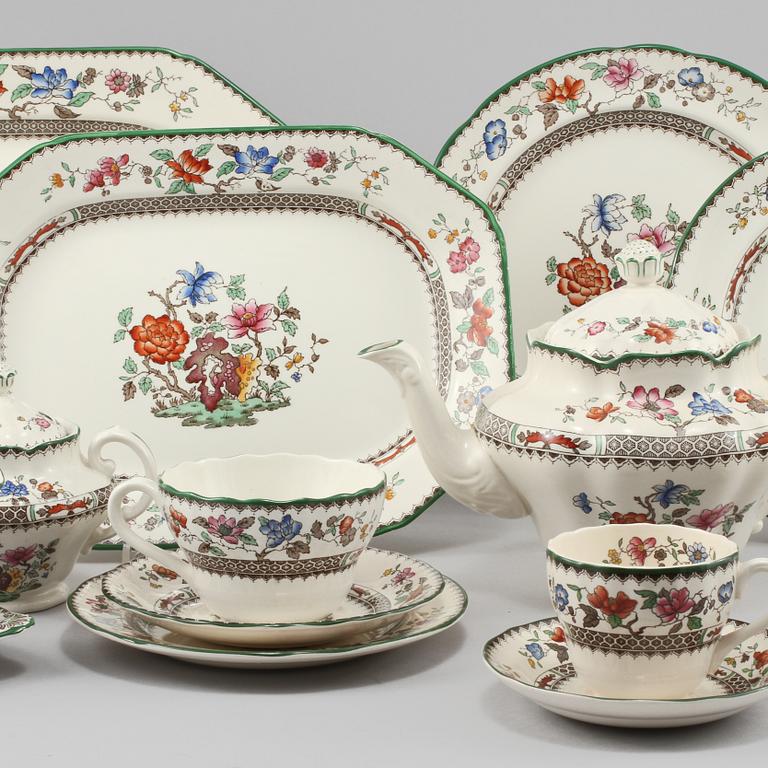 SERVIS, 92 delar, flintgods, "Chinese Rose",Spode, 1900-tal.