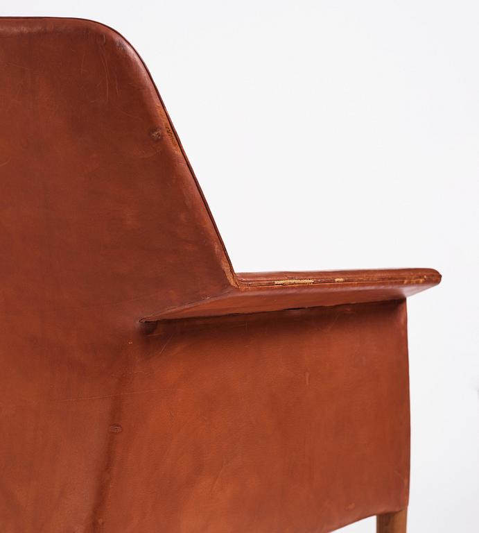 Ejner Larsen & A. Bender Madsen, a leather easy chair, Willy Beck, Denmark.
