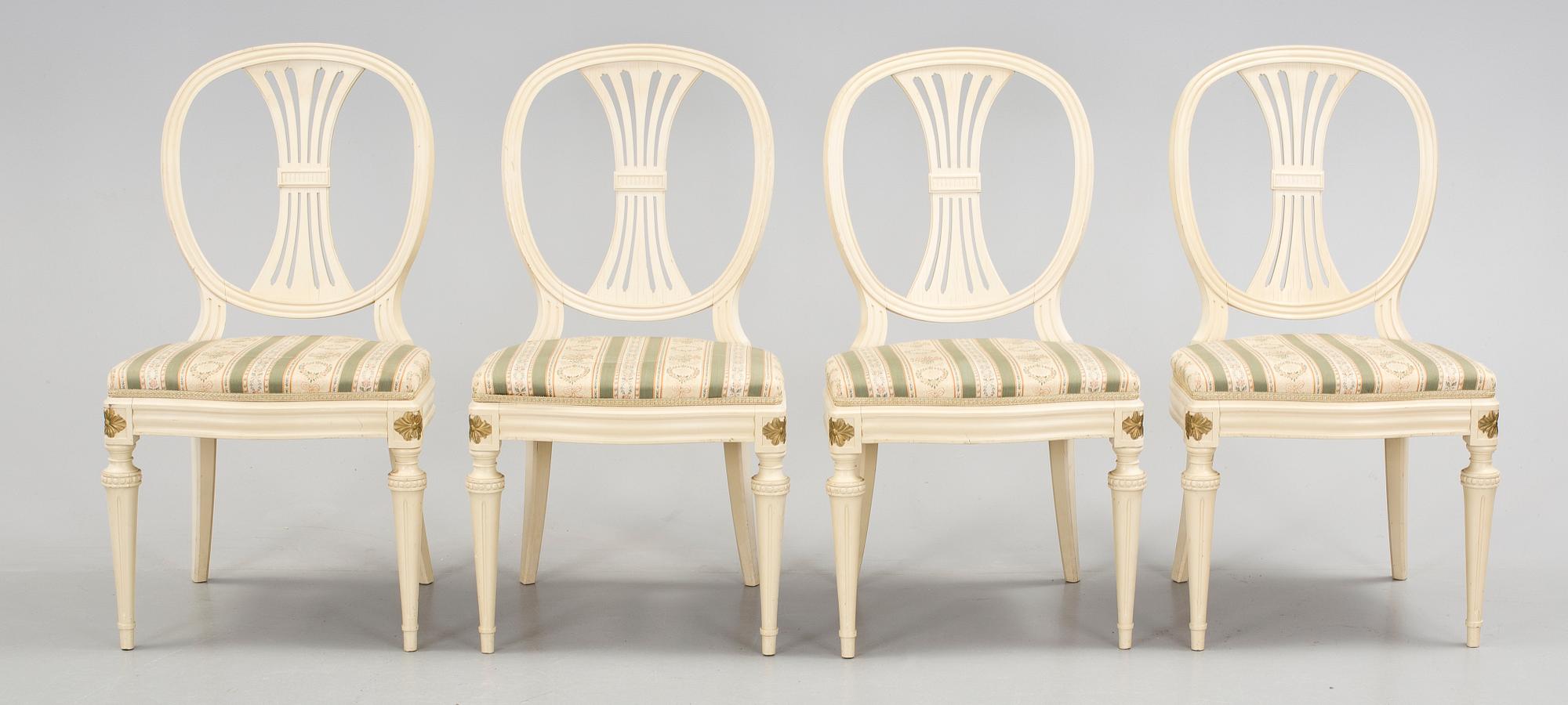 STOLAR, 4 st, Gustaviansk stil, 1940/50-tal.
