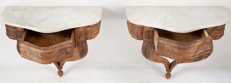 KONSOLBORD, ett par, trä, gustaviansk stil, 1900-talets slut.