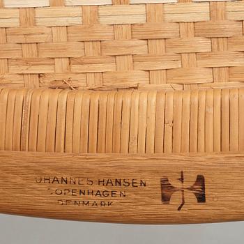 Hans J. Wegner, A pair of Hans J Wegner model 512 oak 'Folding Chairs' executed by Johannes Hansen, Denmark 1950's.