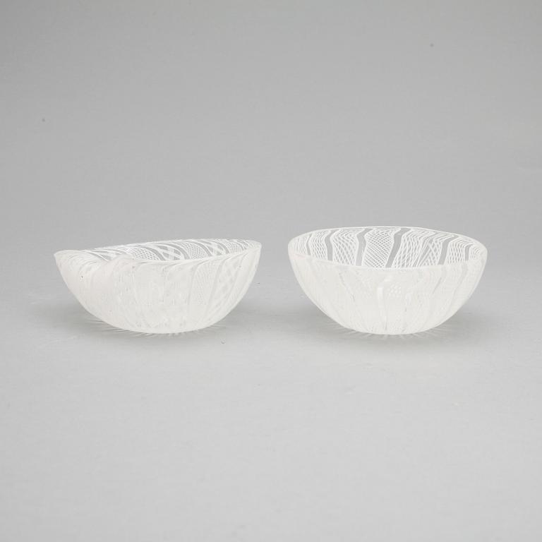 SKÅLAR, 2 st. Glas. Italien.