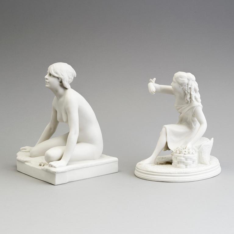 TWO PARIAN FIGURES, Gustavsberg, unmarked.
