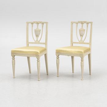 Chairs, a pair, late Gustavian, by Anders Hellman the younger (master in Stockholm 1793-1825).