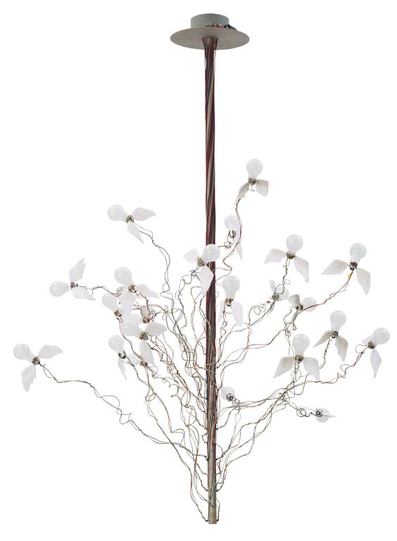 An Ingo Maurer ceiling lamp 'Birds Birds Birds', Germany 1990's.