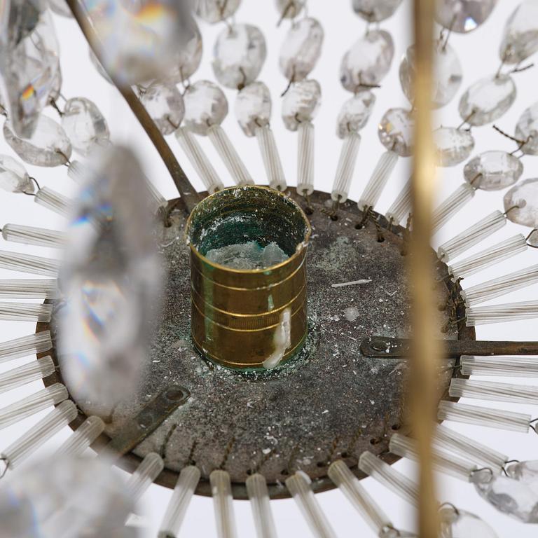A late Gustavian seven-light chandelier, Stockholm, late 18th century.