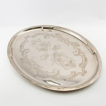 Trays 4 pcs of silver-plated metal, first half of the 20th century.