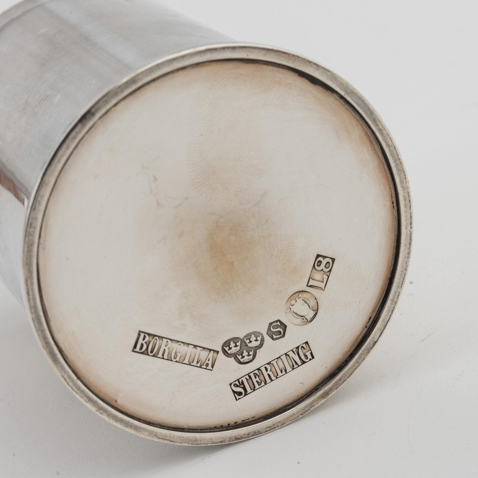 Atelier Borgila, tobaksburk, sterlingsilver, Stockholm 1937.