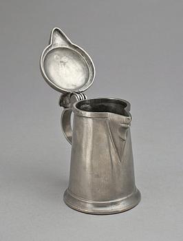 MÅLKÄRL / RÖRKEN, tenn, möjl J Sauer, Stockholm, dat 1740.