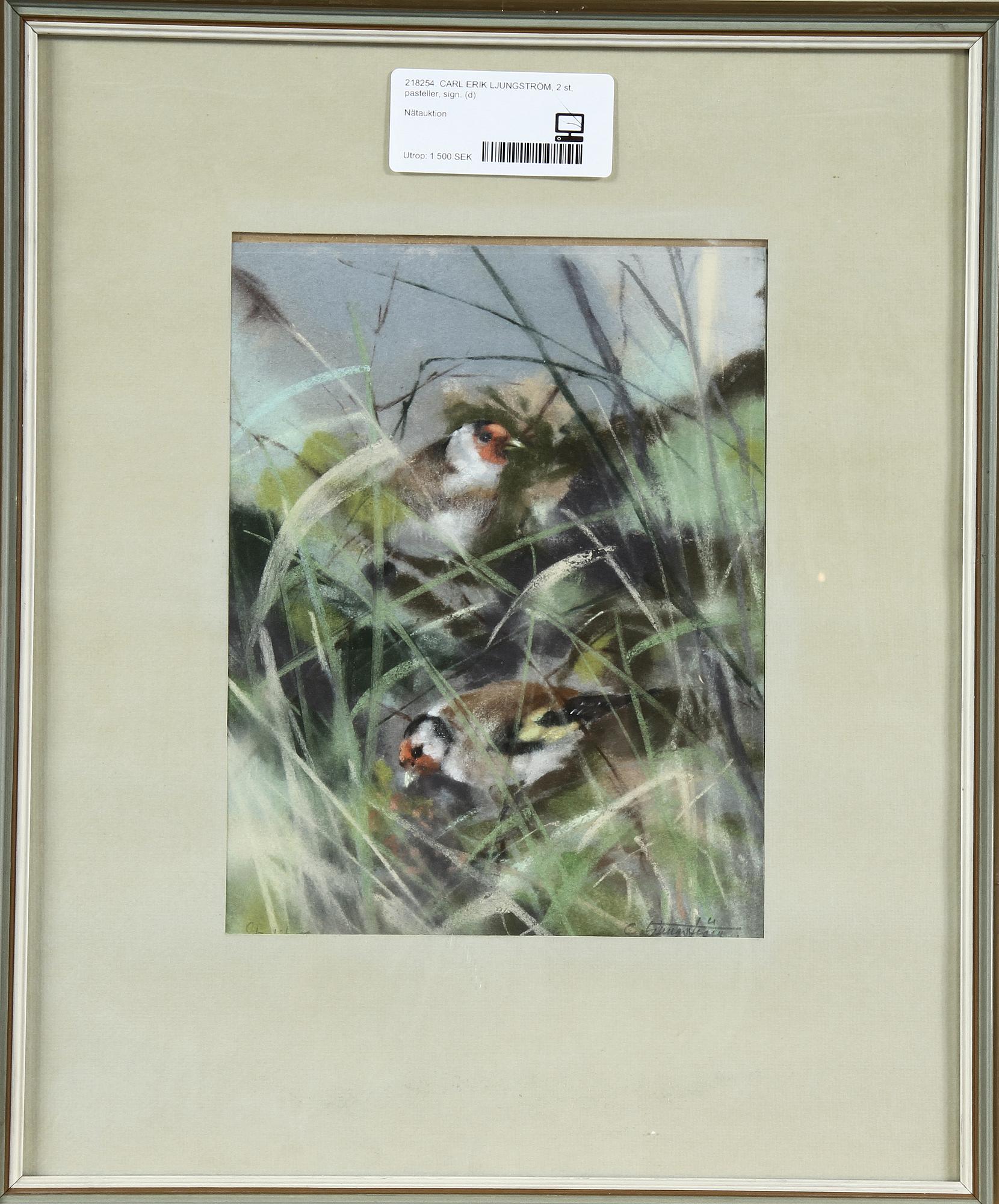CARL ERIK LJUNGSTRÖM, pasteller, 2 st, sign.