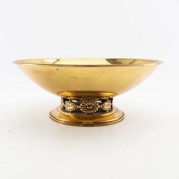 Bowl on foot "The Royal Bowl" Ystad Metall mid-20th century brass.