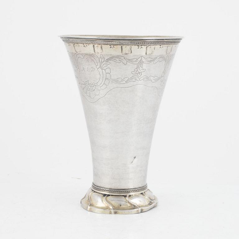 A Swedish Parcel Gilt Silver Beaker, mark of Simson Ryberg, Stockholm 1776.