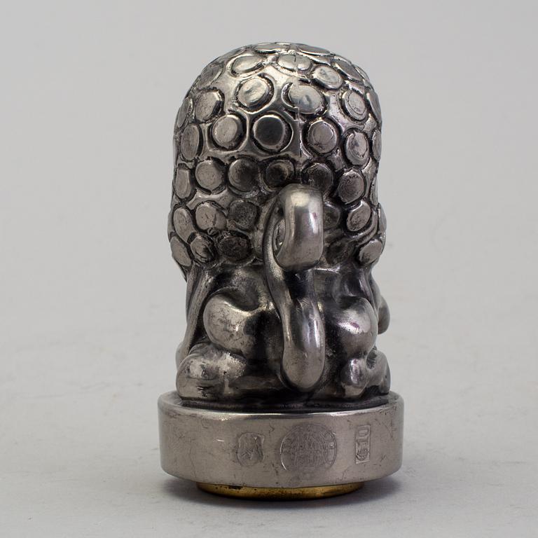 ANNA PETRUS, seal stamp with a brass stamp, pewter and brass, Svenskt Tenn, 1981 (year mark blurred).
