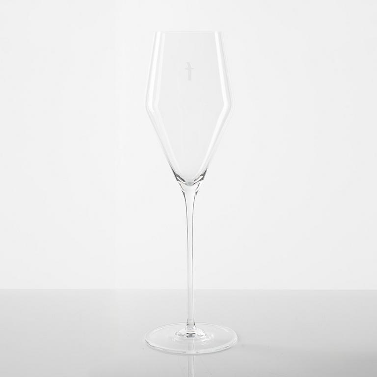 Hans Denk, champagneglas, 12 st, "Denk'Art", Zalto, Österrike.