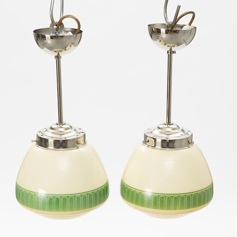 Pendant lamps, a pair, 1940s.