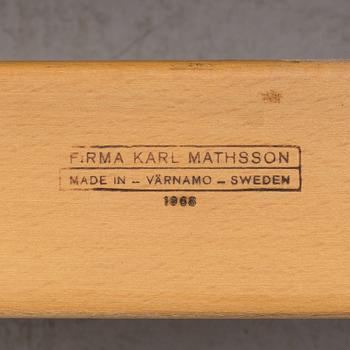 BRUNO MATHSSON, fåtöljer, tre st, "Eva", Firma Karl Mathsson, Värnamo, 1968.