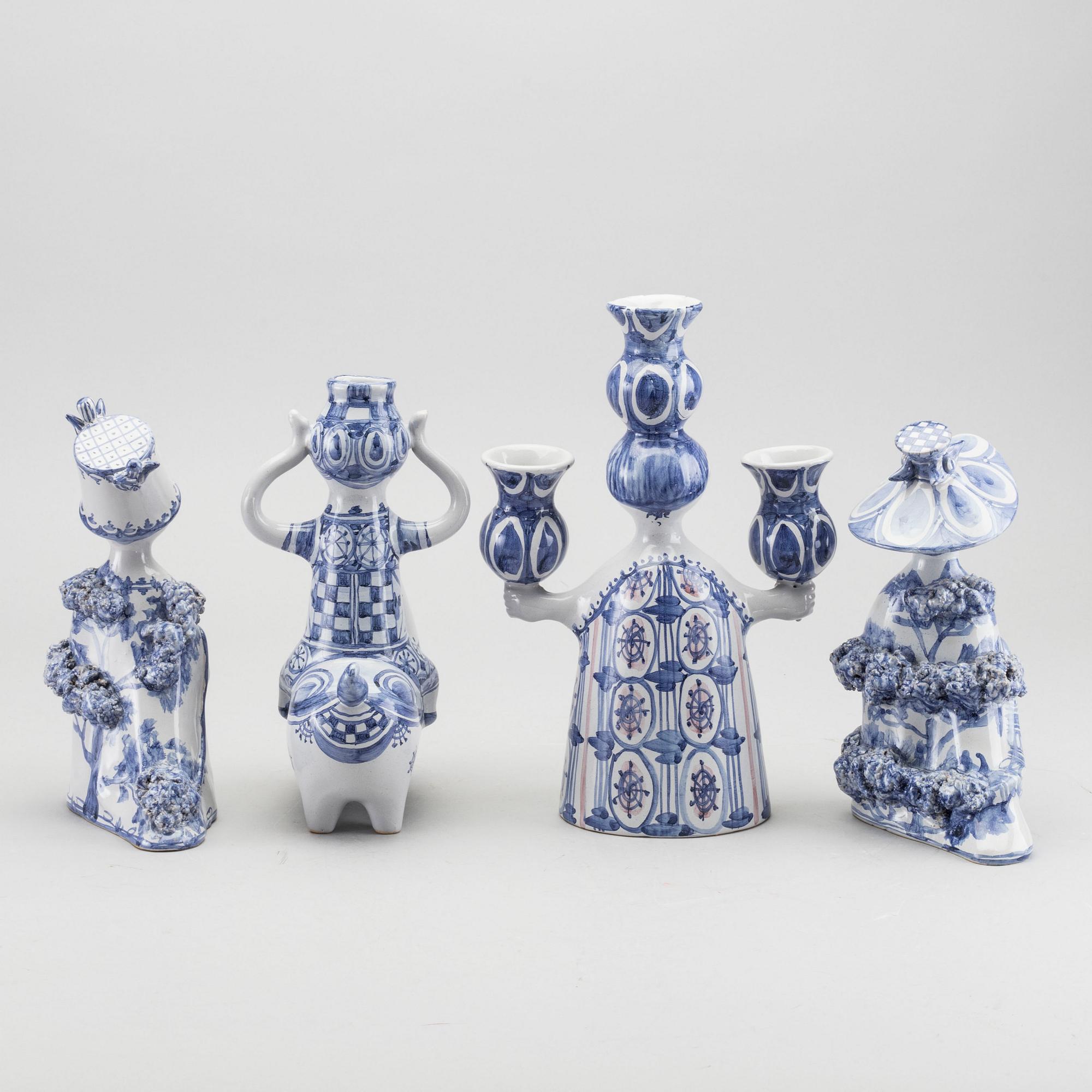 BJÖRN WIINBLAD, keramik, 4 st, signerade och daterade 2001 2002 2003.