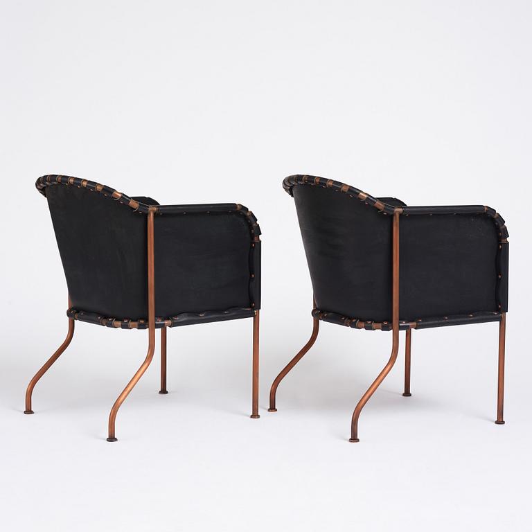 Mats Theselius, a pair of 'Ambassad' easy chairs, Källemo, Sweden, post 1999.