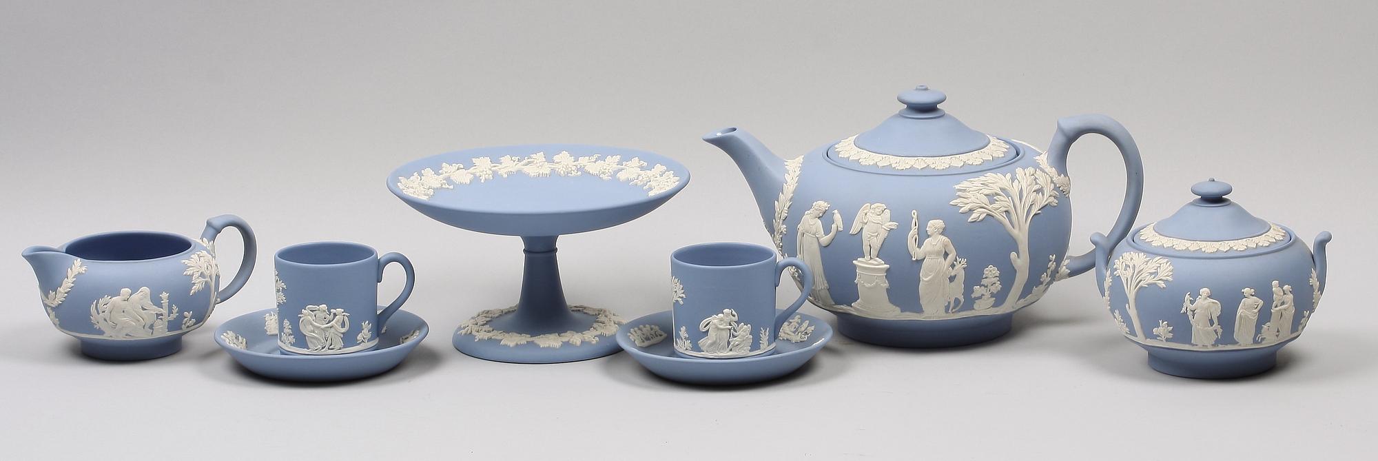 SERVISDELAR, 6 st, jasperware, Wedgwood, England, 1900-talets andra hälft.