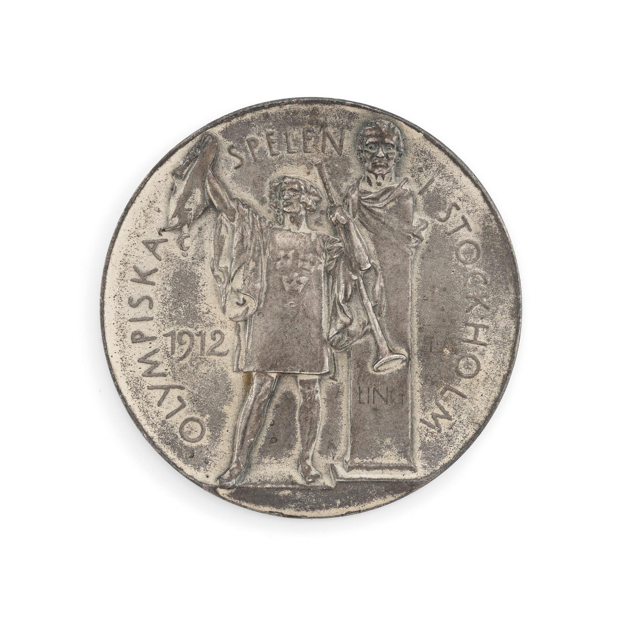 An olympic silver medal from the 1912 Summer Olympics in Stockholm, Sweden.