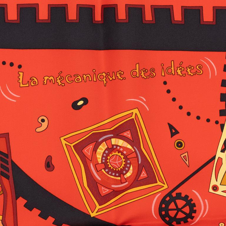 Hermès, scarf, "La Mecanique des Idees".