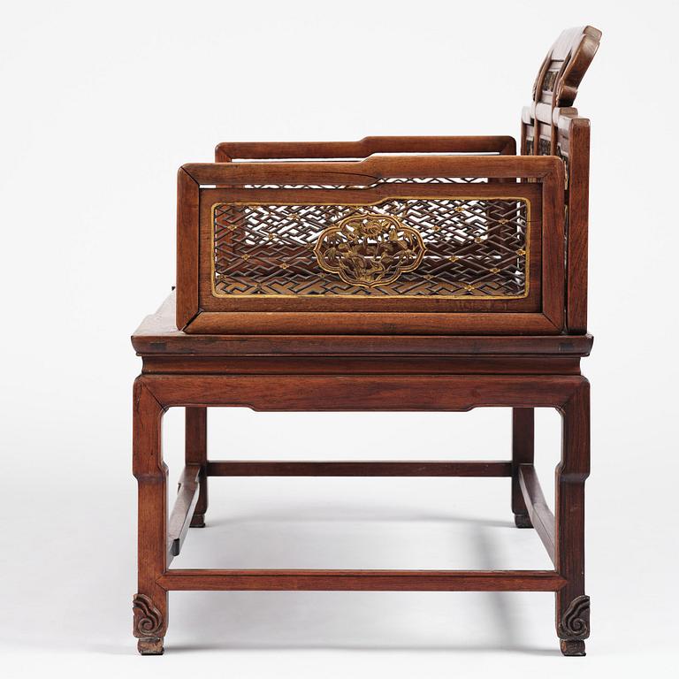 Dagbädd, hardwood. Qingdynastin, 1800-tal.