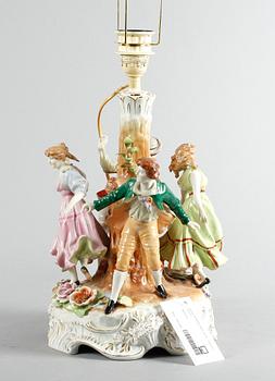 BORDSLAMPA, porslin. Tyskland, 1900-tal.