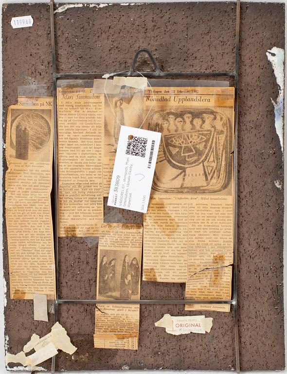 VÄGGRELIEF, lergods, Mari Simmulson, Upsala-Ekeby, signerad.