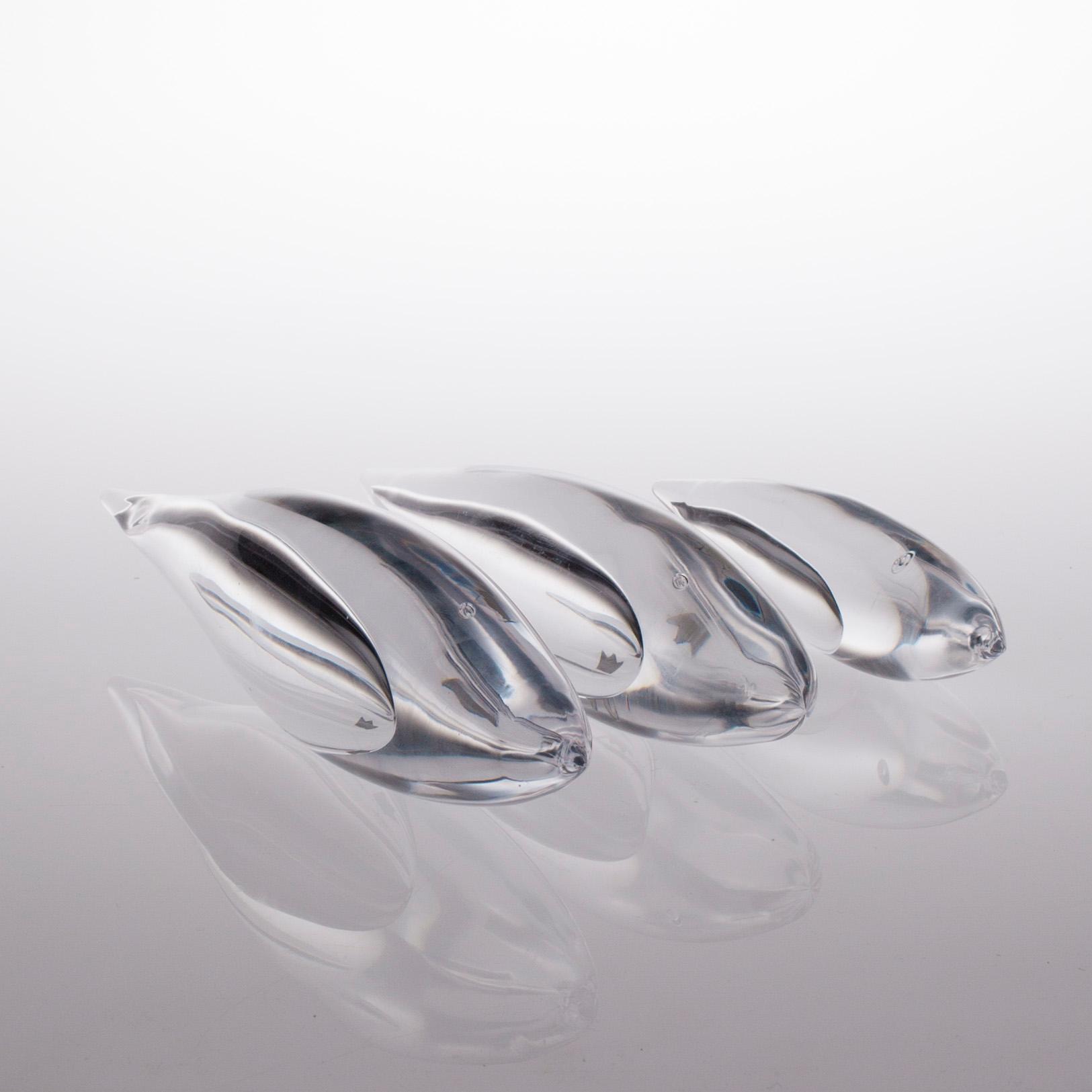 FIGURINER, 3 st, glas, Vicke Lindstrand, Kosta, 1900-talets andra hälft.