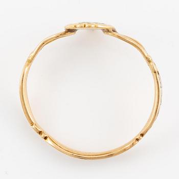 Revolution ring, King Gustav III, gold and enamel.