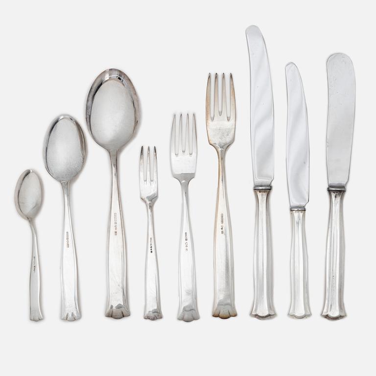 Markströms Guldsmeds Ab, A Swedish silver cutlery set, "Birgitta", Uppsala 1951-1979 (95 pieces).