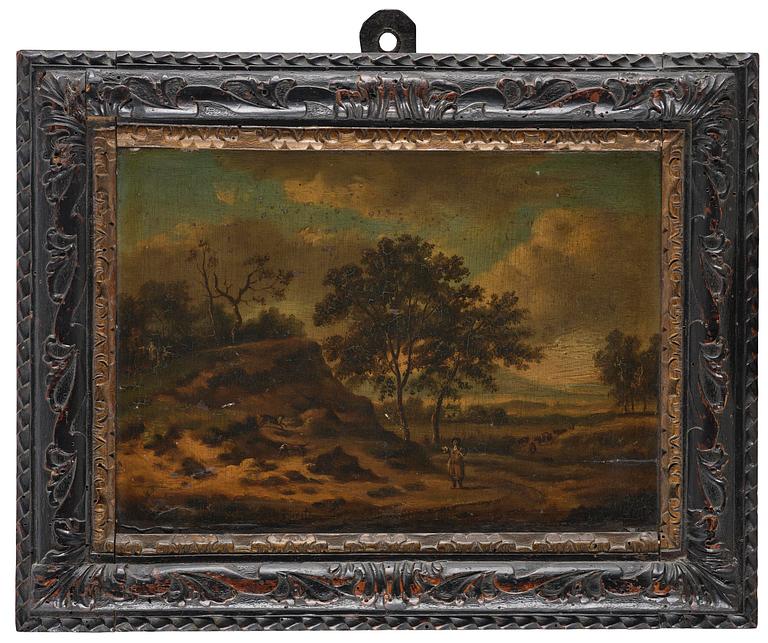 Jan Wynants (Wijnants), attributed to, Landscape with figure and dogs / Landscape with cattle and shepherds.