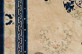 A carpet, old, China (antique finish), c. 276 x 189 cm.