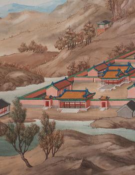 A group of five Chinese gouache paintings, Qing dynasty, late 18th century, by anonymous artist.