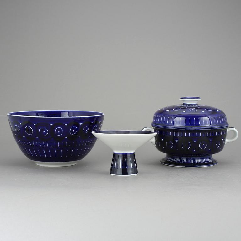 SERVISDELAR, 3 delar, "Valencia" design Ulla Procopé, Arabia 1900-talets senare hälft.