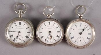 FICKUR, 3 st, vitmetall resp silver, 1900-tal.