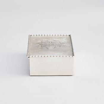 Georg Jensen, an 830/1000 silver box, Copenhagen 1915-1919, design nr 39, Swedish import marks GAB F.