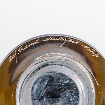 KAJ FRANCK, POKAALEJA, 2 kpl, lasia, signeerattu Kaj Franck Nuutajärvi Notsjö.