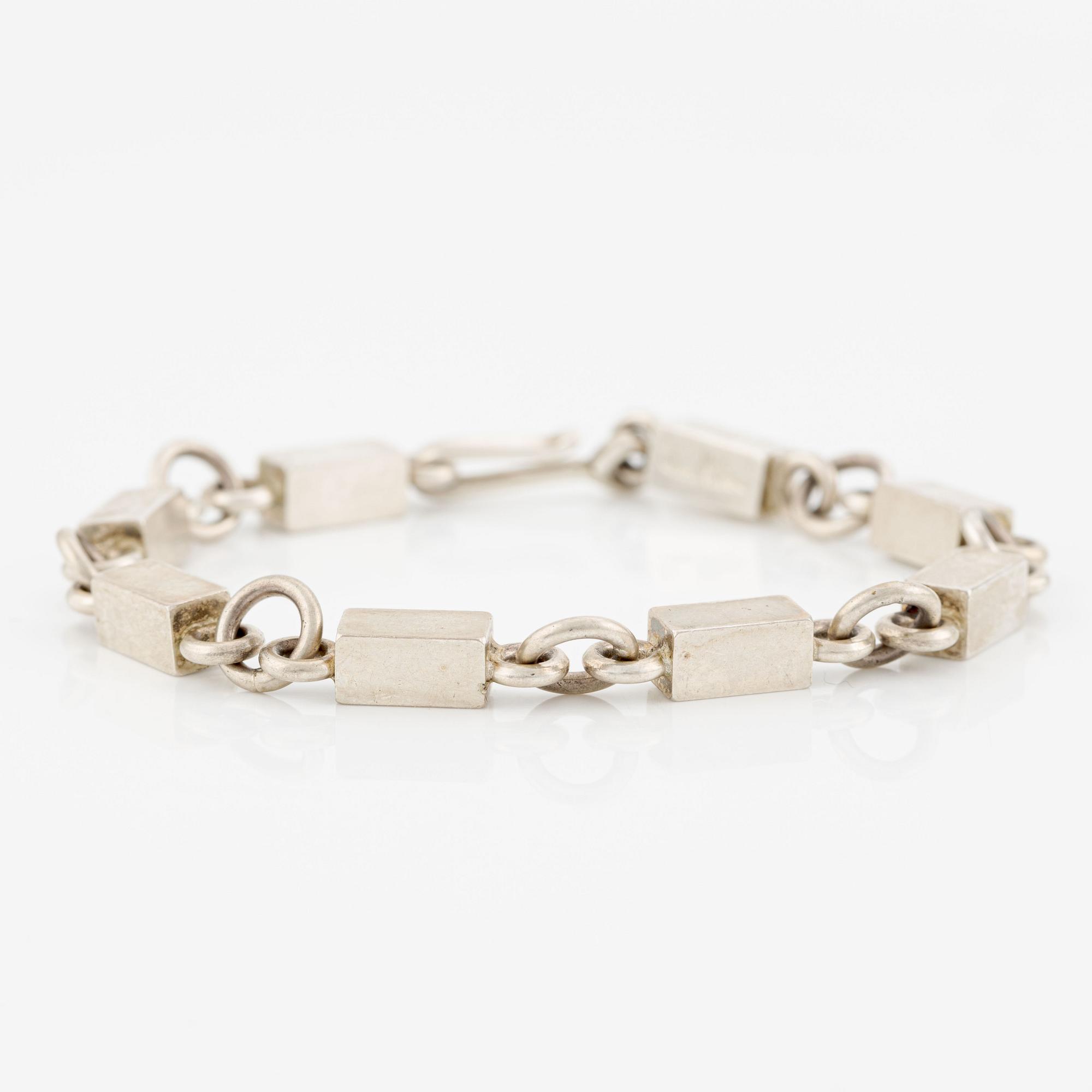 Wiwen Nilsson, armband, ring och stavkedja, sterlingsilver.