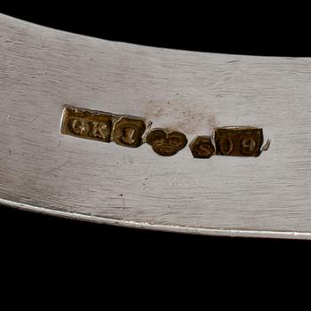 ARMBAND, silver med cabochonslipad sten, Kaplans, Stockholm, 1964-tal. Vikt 52 g.