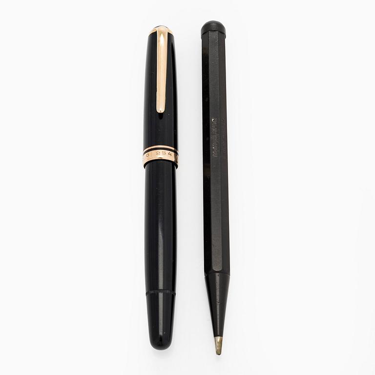 Montblanc, reservoarpenna, nr 254, samt stiftpenna, D.R.P. 481237.