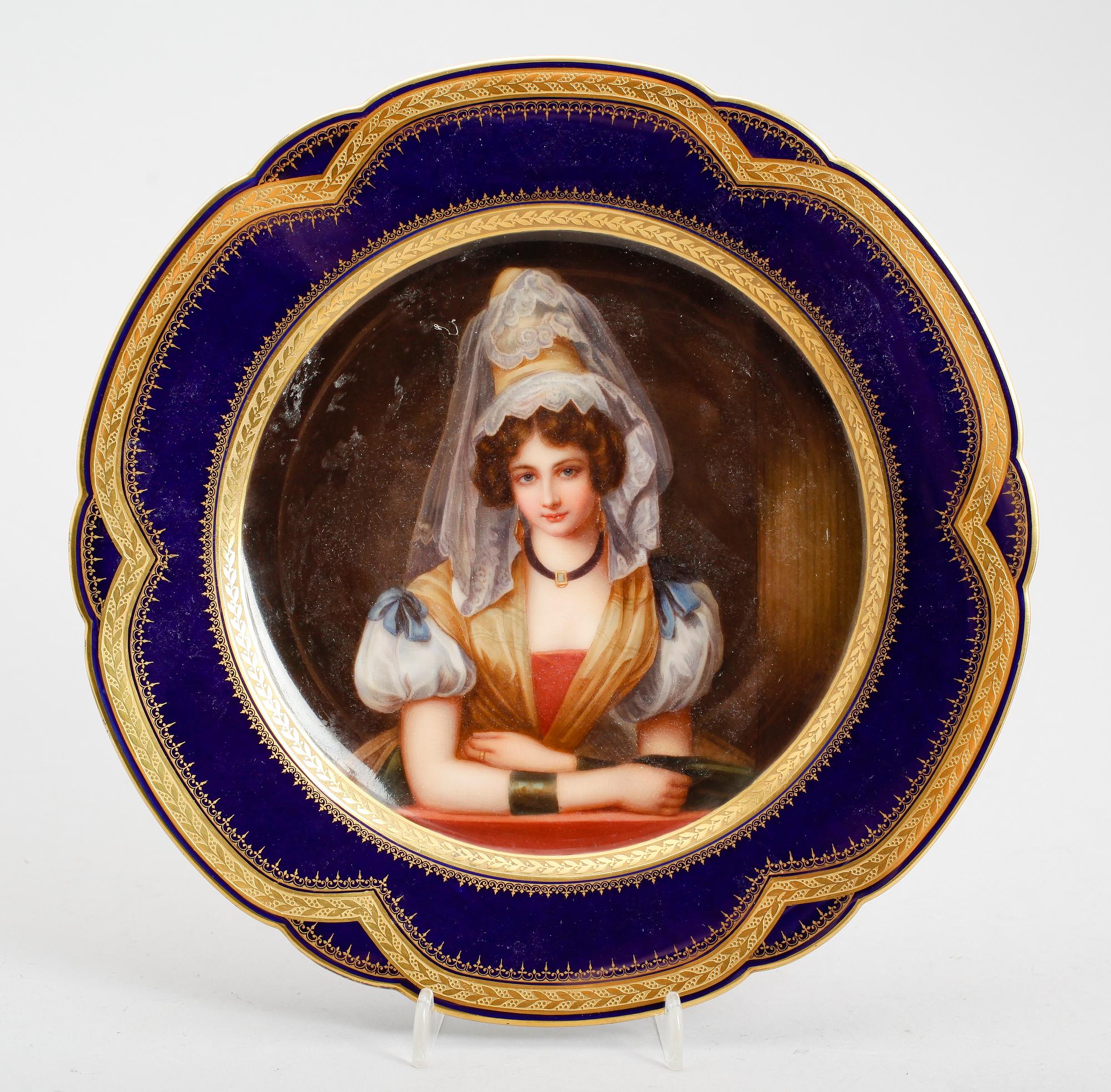 TALLRIK, porslin, Wien, sannolikt 1800-talets andra hälft.