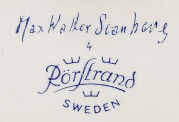 VÄGGPLAKETTER, porslin, 2 st, Max Walter Svanberg, Rörstrand.