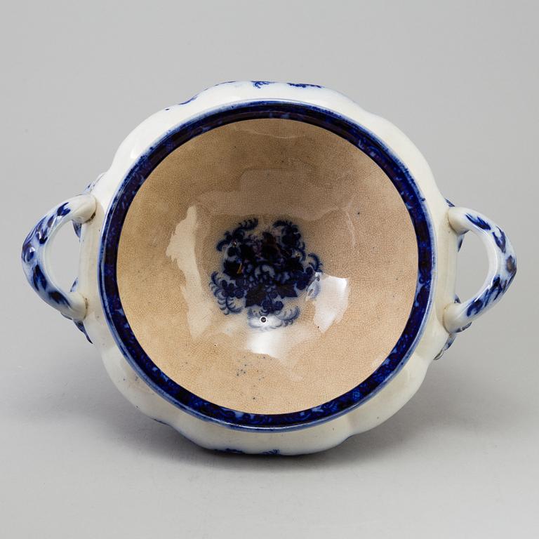 MATSERVIS, 76 delar, flintgods, "Flytande blått", Gustavsberg.