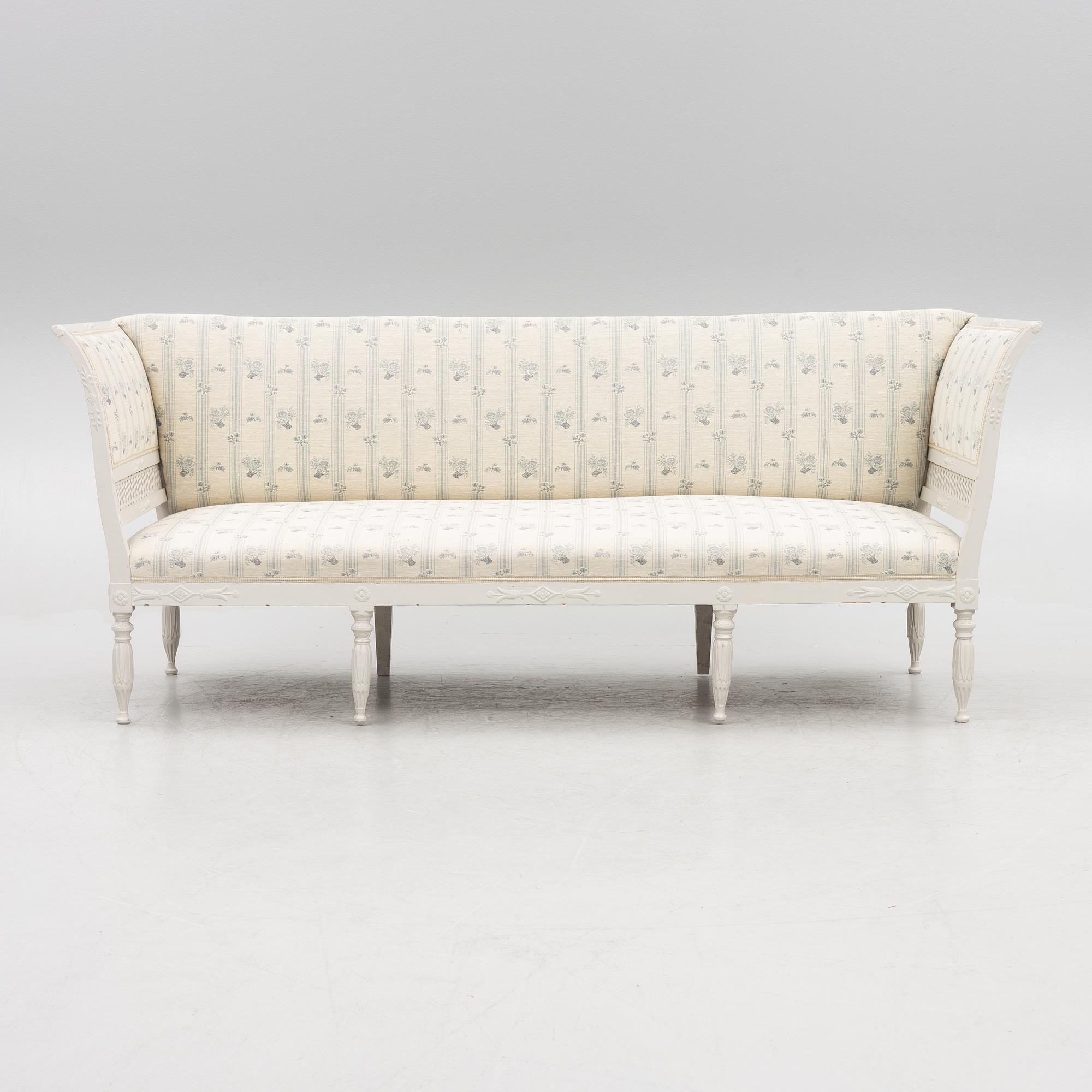 A Gustavian-style sofa, Sweden, second half of the 19th century.